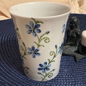 Rice & co. Floral Mug with Blue and Green Design